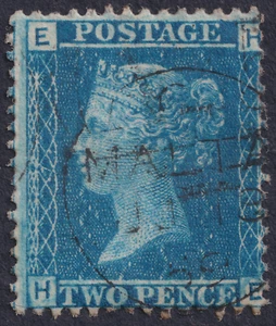 GB 1858 QV 2d. blue used in Malta SG Z35 Strong Re-Entry Error FU SEE DESCR. - Picture 1 of 2