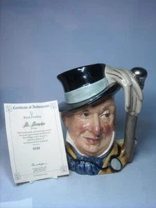 LARGE Royal Doulton MR MICAWBER Ltd Ed Character Jug D7040 Walking Stick Gloves - Picture 1 of 8