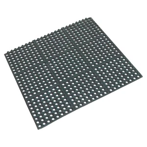 Black Rubber Interlocking Floor Mat Training Bar Restaurant 90cm x 90cm x 1.2cm - Picture 1 of 6