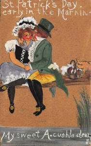 Cartolina d'artista originale reale giorno di San Patrizio 1908 - Foto 1 di 2