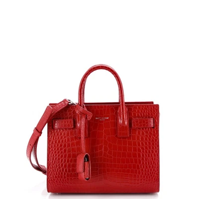 Saint Laurent Sac de Jour NM Bag Crocodile Embossed Leather Nano - Image 1 of 4