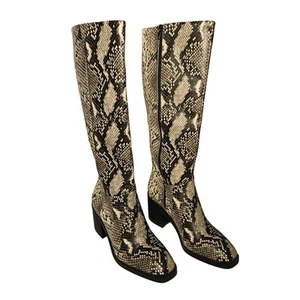 Crown Vintage Womens size 9 Knee High Snakeskin Boots Festival Boho Desert Indie - Picture 1 of 12