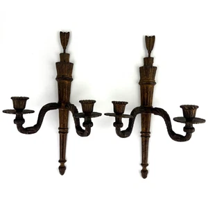 Antike Bronze Wandleuchter Pfeilköcher 2 armig Wandkerzenleuchter 2er Set Japan - Bild 1 von 13