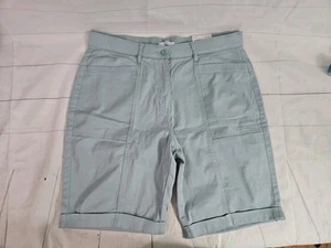 Nuevo con etiquetas Pantalones Cortos Croft & Barrow Mujer 14 Lluvia Piscina Color Algodón Mezcla Spandex - Imagen 1 de 11