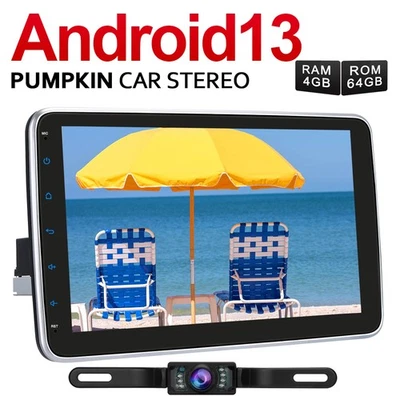 Pumpkin 10.1" Android 13 Autoradio 1 DIN Carplay GPS Navi 4GB 64GB BT DAB+Kamera - Bild 1 von 4