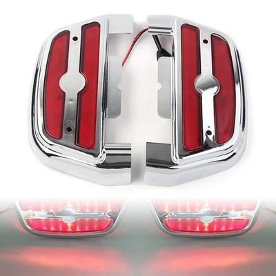 Red Led Light Passenger Footboard Floorboard Cover For Harley Dyna 06-later US Foto 1 de 4