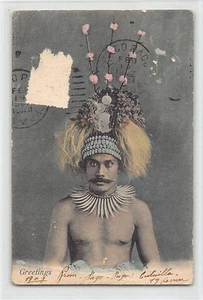 Samoa - Samoan warrior - SEE SCANS FOR CONDITION - Publ. A. Tatersall - Picture 1 of 2