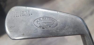 古董老式/复古 James Jamie Watson Skokie 伊利诺伊山核桃木杆身高尔夫球杆 — 第 1/4 张图片