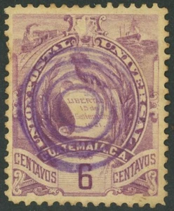 Guatemala #47 Quetzal 6c Objetivo Matasellos Cancelación Elegante 1895 América Latina - Imagen 1 de 1