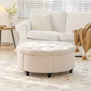 Storage Ottoman Bench Foot Rest Stool for Bedroom Entryway Living Room - Picture 1 of 8
