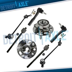 8pc Front Wheel Hub and Bearings Tie Rods Sway Bar Links for Chevrolet Malibu