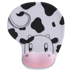 Supportive Gel Wrist Rest Mouse Pad Featuring Cow Pattern Mousepad Easy Glides - Afbeelding 1 van 8