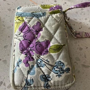 Vera Bradley Julia Watercolor wristlet wallet EUC floral grey/purple/greens - Picture 1 of 5