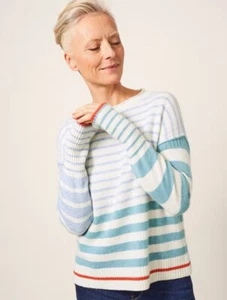White Stuff JEJU STRIPED JUMPER Colorful Sweater Women's UK Size 8 - US Size 4/6 - Picture 1 of 15