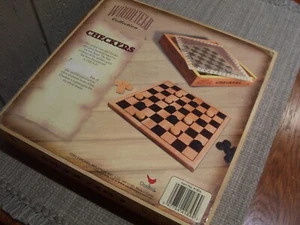 CHECKERS THE WOODFIELD COLLECTION - SOLID WOOD BOARD UNUSED TRAVEL SIZE 10 X 10 - Picture 1 of 5