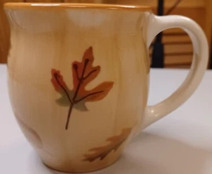 HARTSTONE POTTERY STONEWARE LATTE MUG Autumn Fall Leaves - Picture 1 of 5
