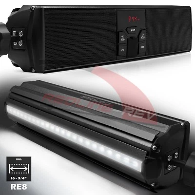 Waterproof Bluetooth Motorcycle Stereo LED Speaker Audio System USB AUX FM Radio - Image 1 of 4