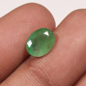 2.00 Ct Natural Emerald Certified Oval Cut Faceted Emerald Loose Gemstone - Picture 1 of 3