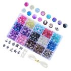  420 Pcs Materials Crack Bead Round Glass Beads Jewelry Spacer