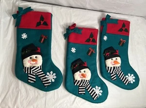 3 calze pupazzo di neve natalizie lunghe 20" - Foto 1 di 10
