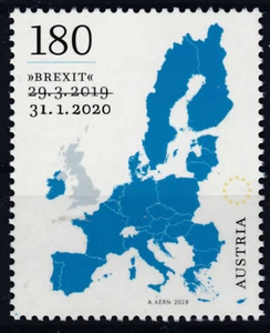 AUSVERKAUFT Brexit Stamp - Sondermarke der Österreichischen Post Postfrisch ** - Bild 1 von 1