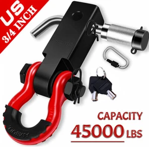 Shackle Hitch Receiver & Towing Hitch Lock 3/4 Inch D-Ring Shackle 2 Insurance - Picture 1 of 8