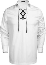 White Men's Scottish Jacobite Ghillie Kilt Shirt Highlad Kilt Shirt