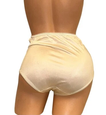 Bragas ARIANNE Marfil Brillante Satén Encaje Inserciones Sissy Nylon Para Mujer’s M Foto 1 de 4