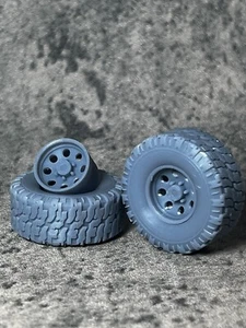 Resin 1/24 Scale “Super Swamper” StyleOff-Road model car wheels, 1/24 1/25 Truck - Picture 1 of 9
