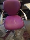 360 Salon Swivel Hydraulic Pump Chair Purple Leather and Chrome Fantastic Item