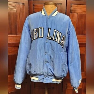 Bomber vintage uomo anni 90 Carolina Tarheels Puffy Varsity taglia media - Foto 1 di 12