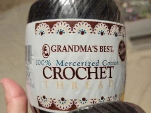 88 Black Grandma's Best 100% Mercerized Cotton Crochet Thread Yarn Sz 10 350 Yds - Picture 1 of 2