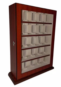 Caja Reloj Almacenamiento Vitrina Mesa para 20 Relojes Marrón con Luz LED Nº11 NUEVO - Imagen 1 de 1