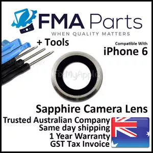 iPhone 6 OEM White Silver Sapphire Camera Lens Back Lense Bracket Replacement - Picture 1 of 3