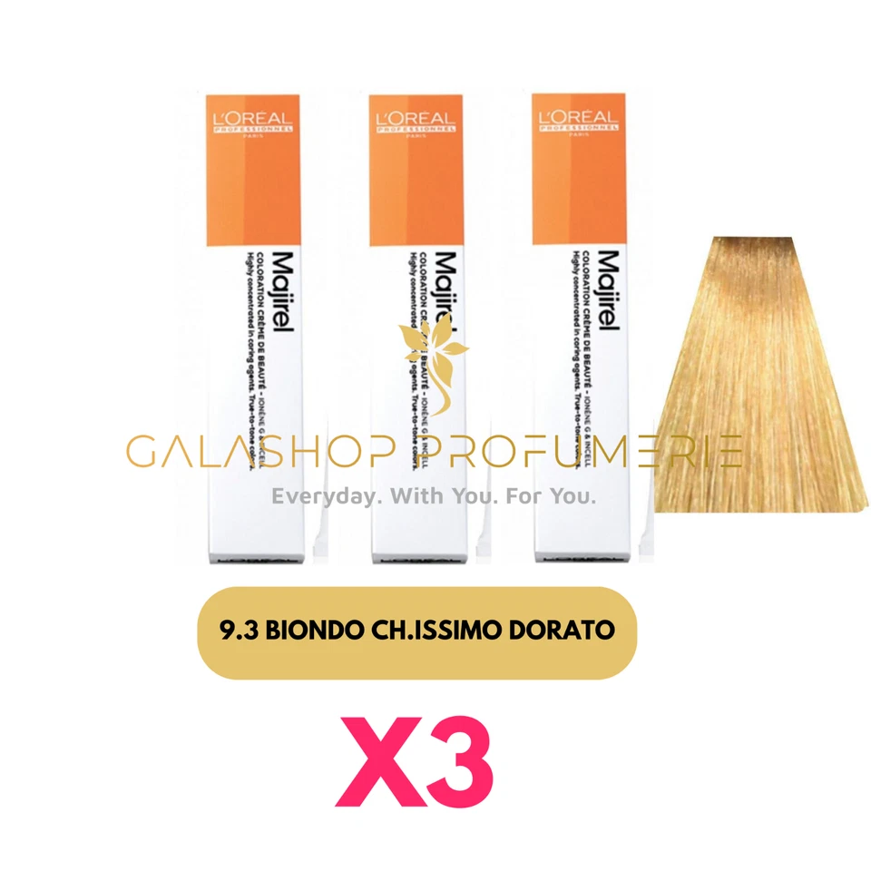 X3 Nuevo Majirel 9.3 Rubio Dorado Claro Color L'Oreal Color Permanente Foto 1 de 1