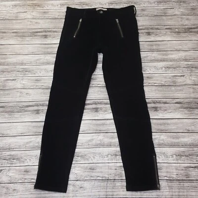 Pantalones de mujer Banana Republic talla 27 tiro medio pana cremallera tobillo negros Foto 1 de 4