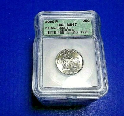 2000-P/D STATEHOOD QUARTERS (25c) 2nd YEAR MS65-67 10 COIN SET SEE ALL PHOTOS 1 - Image 1 of 4