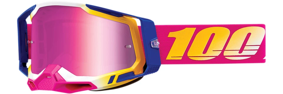 100% Racecraft 2 MX Offroad Goggles Mission w/Pink Mirror Lens - Imagem 1 de 1