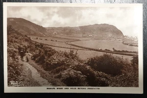 Vintage Real Photo Postcard Bishop's Wood and Hills beyond Prestatyn Wales RPPC - Picture 1 of 2