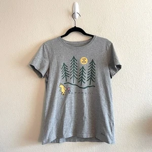 Life is Good Winnie Puuh Ferkel Grafik grau Crusher T-Shirt Damen Größe Medium - Bild 1 von 7