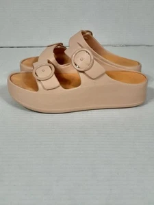 Lemon Jelly Felix Double Band Platform Slides Women Size 38 Peach Coral - Picture 1 of 13
