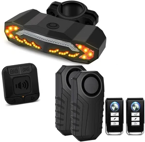 2er Pack Vibration Sensing Fahrrad Alarm mit Fernbedienung und Ultrahellem Smart Bike T... - Bild 1 von 9