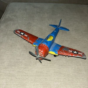 Vintage 1960’s Hubley Kiddie Die Cast Airplane W Folding Wings Fighter Plane - Picture 1 of 6