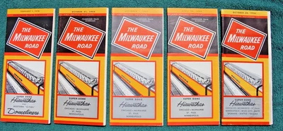 Lote mixto de 5 horarios de carretera de Milwaukee Chicago Milwaukee St Paul tren ferroviario Foto 1 de 4