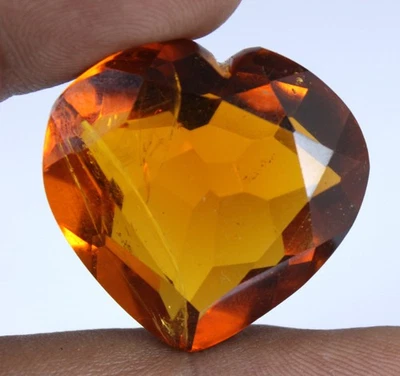 Citrino naranja amarillento brasileño 66,40 quilates piedra preciosa en forma de corazón certificada T9062 Foto 1 de 4