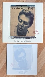 ¡Póster promocional Paul McCartney Flaming Pie plano de 2 caras con ventana adhesiva! Beatles - Imagen 1 de 5