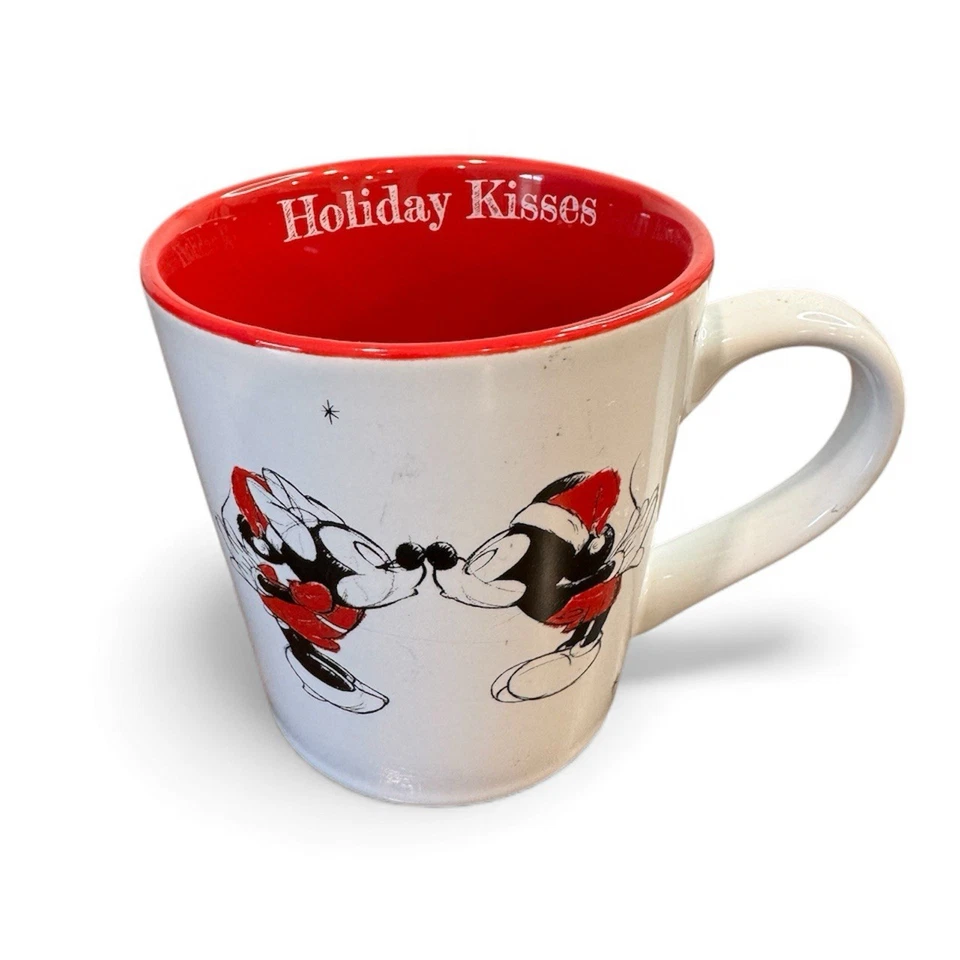 Disney Mickey y Minnie Mouse Navidad Vacaciones Besos Taza Café Taza Foto 1 de 4