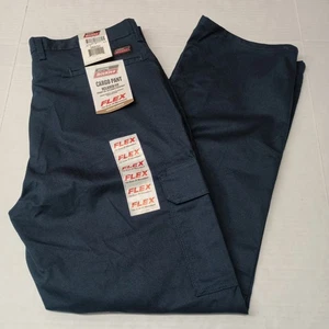 Dickies Pantalone Cargo Uomo Taglia 38x32 Blu Navy Relaxed Fit Gamba Dritta Abbigliamento da Lavoro - Foto 1 di 7