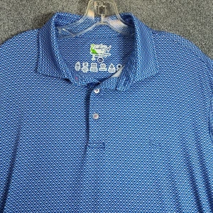 Tailorbyrd Mens Shirt Geometric Golf Polo Short Sleeve Size XL Blue Casual Sport - Picture 1 of 8
