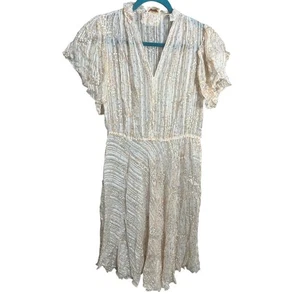 Vestido midi transparente 100 % seda crema diseñado por Incinoo “The Silk Farm” de colección talla L - Imagen 1 de 14